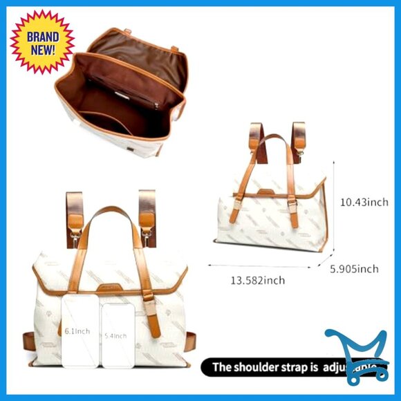 Large PU Leather Backpack Purse Convertible Shoulder Bag Vintage Satchel main image 4